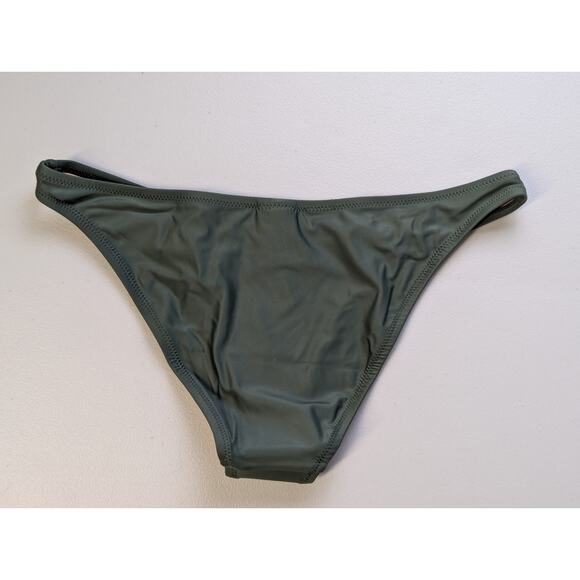 NWT J Crew High Leg Bikini Bottom Womens Small Green Classic Preppy Cheeky Beach - Picture 2 of 3
